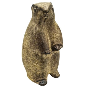 Karlsruhe Majolika Ceramic Marmot Figurine