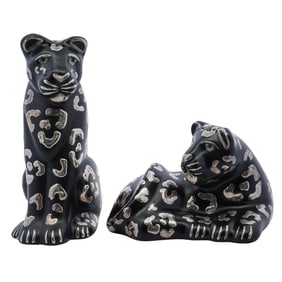 Emilia Castillo Pure Silver Pottery Salt and Pepper Shakers