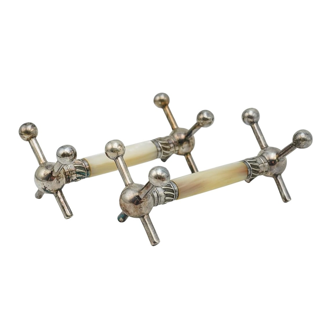 Pair of Victorian Silver Plate and Mother Of Pearl Knife Rests (1 of 10)