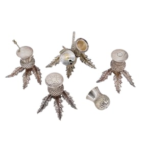(4 Pc) Scottish Silver Plated Condiment Set