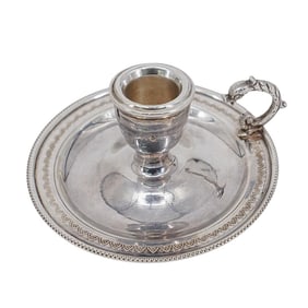 Antique Egyptian Sterling Silver Candlestick Holder