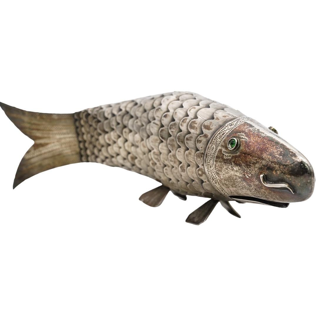 Judaica 800 Silver Fish Besamim Spice Box (1 of 6)