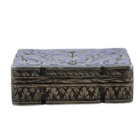 Antique Italian 800 Silver Enamel Snuff Box