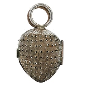 19th Century Sterling Silver Walnut Shaped Grater
