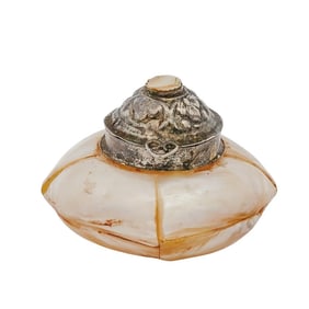 Antique Mother of Pearl Silver And Shell Snuff Box