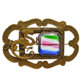Art Nouveau Attr. To George Steere Multi Gemstone Brooch