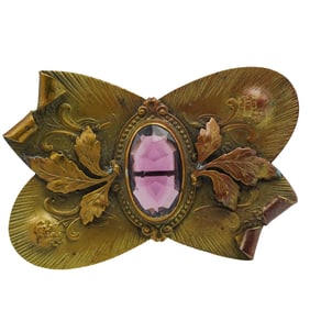 Art Nouveau Attr. to George Steere Ametyst Gemstone Brooch