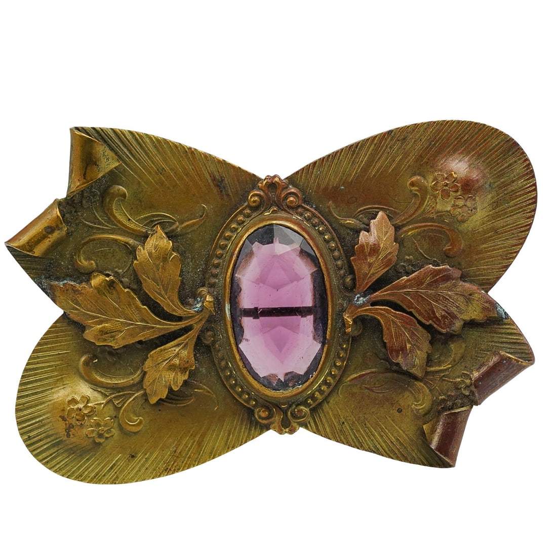 Art Nouveau Attr. to George Steere Ametyst Gemstone Brooch (1 of 4)
