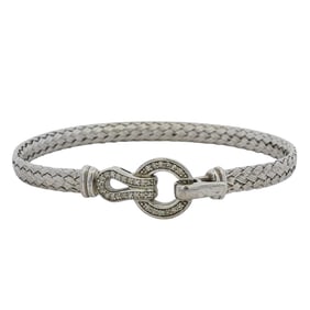 Italian Sterling Silver And Diamond Bracelet