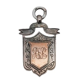 Antique Sterling Silver And Gold Sports Award Pendant