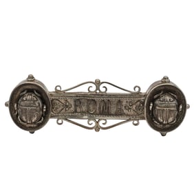 Antique Egyptian Revival Grand Tour ROMA Sterling Silver Brooch