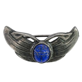 Antique Sterling Silver Scarab Brooch