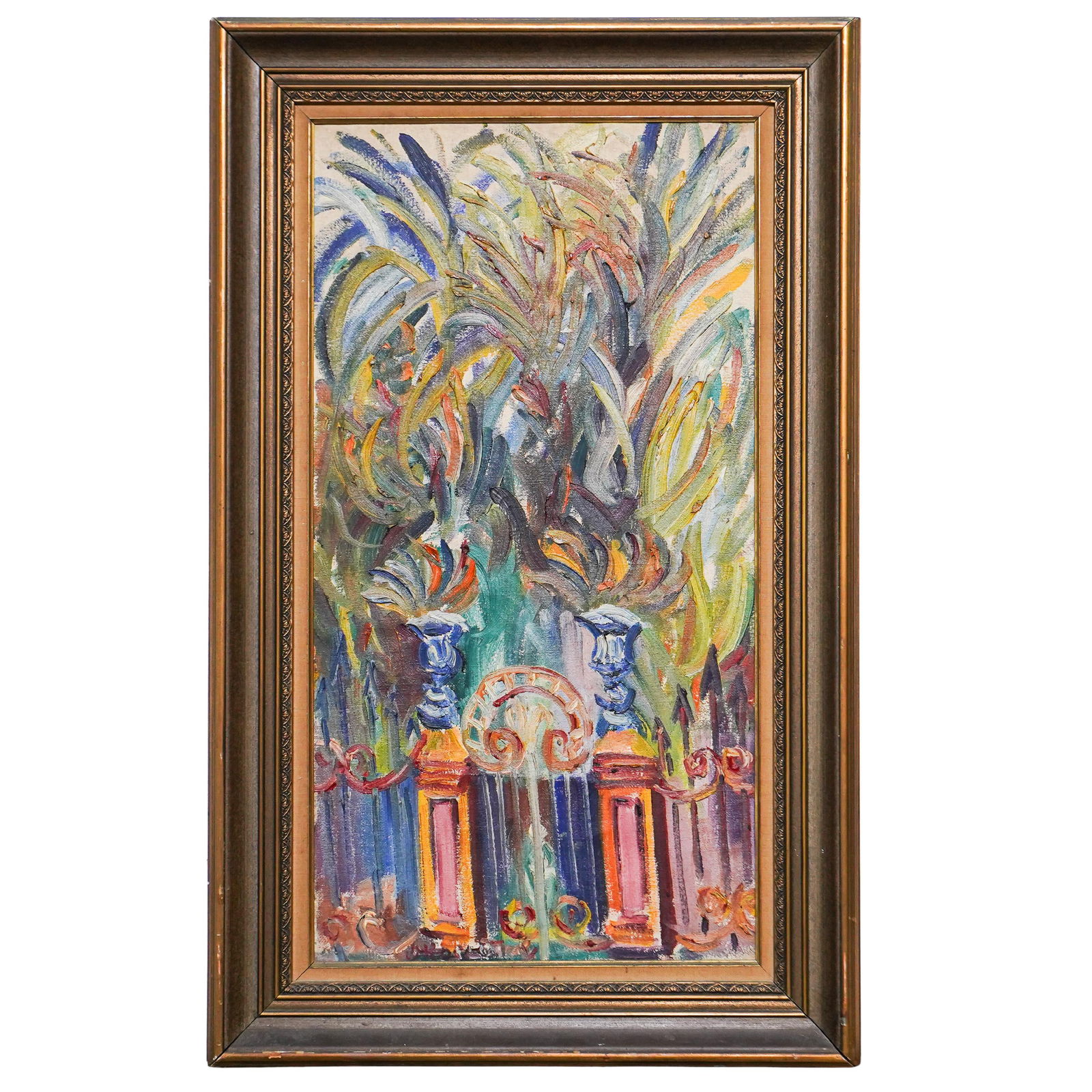 Signed Expressionist Style Oil On Canvas Painting (1 of 5)