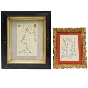 Pair Of Jean Cocteau (French, 1889-1963) Line Drawings
