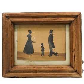 Antique Victorian Silhouette Painting