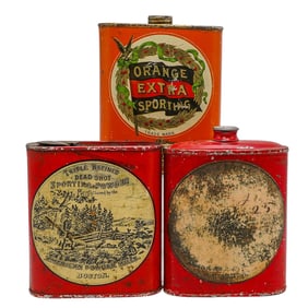 (3 Pc) Antique Gun Powder Tins