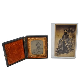 Pair Of Antique Civil War Photos