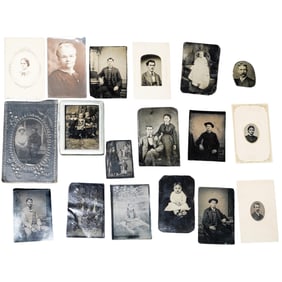 (18 Pc) Antique Tintype Photos