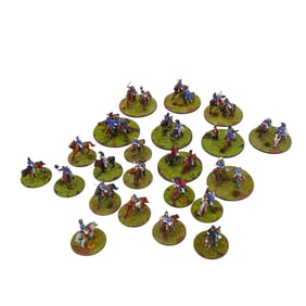 (23 Pc) 28mm Scale Models Of Napoleonic Historical Cavalry Miniatures