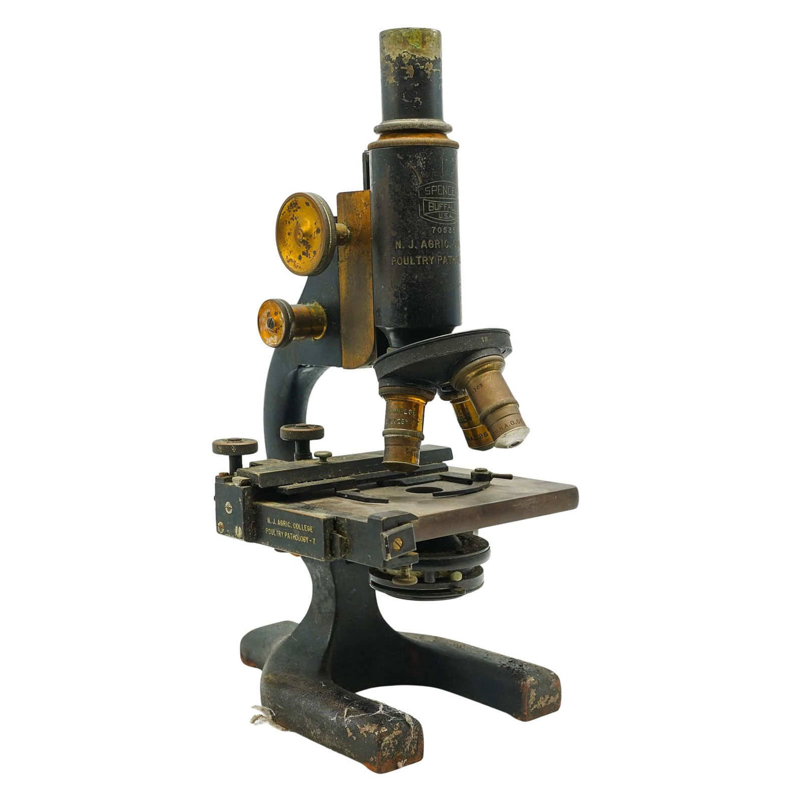 Spencer Monocular Metal & Brass Microscope (1 of 7)