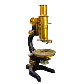 Ernst Leitz Wetzlar Brass Monocular Microscope with Case
