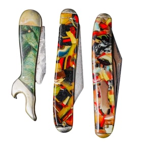 (3 Pc) Vintage End Of Day Pocket Knives