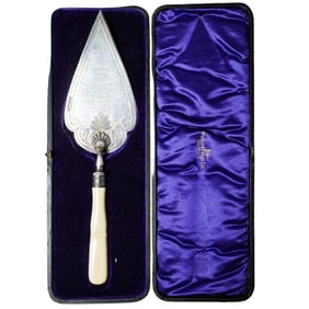 Walker & Hall Sterling & Carved Bone Ceremonial Trowel