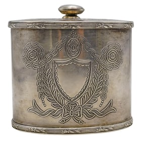 Antique English Silver Plated Tea Caddy