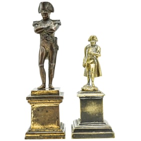 Pair Of Vintage Brass Napoleon Figurines