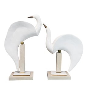 Tessellated Maitland Smith Style Bird Sculptures