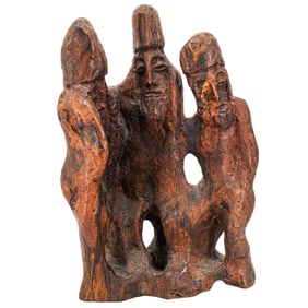 Uri Roth (Israeli, 1927-) Large Figural Carved Wood Sculpture