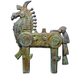 Mexican Mixed Metal Geometric Horse Sculpture