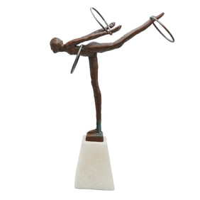 Mixed Media Brutalist Gymnast Sculpture