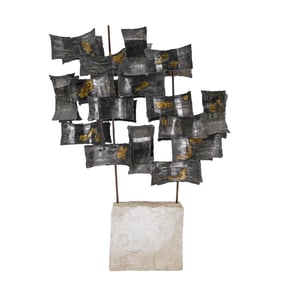 Mid Century Brutalist Metal Sculpture
