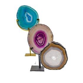 (3 Pcs) Geode Slices Sculptures
