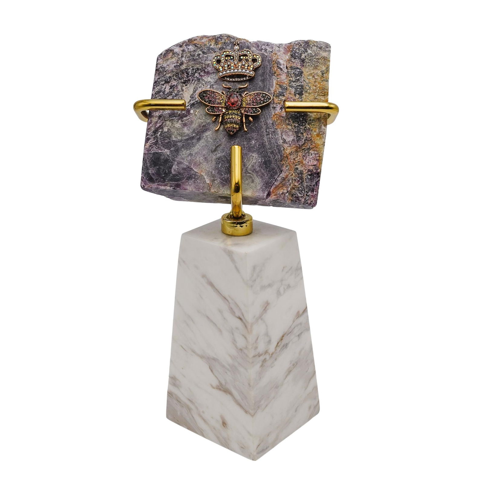 Napoleon Bee Mounted on Amethyst Quartz Sculpture (1 of 6)