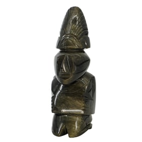 Mexican Carved Obsidian Statue