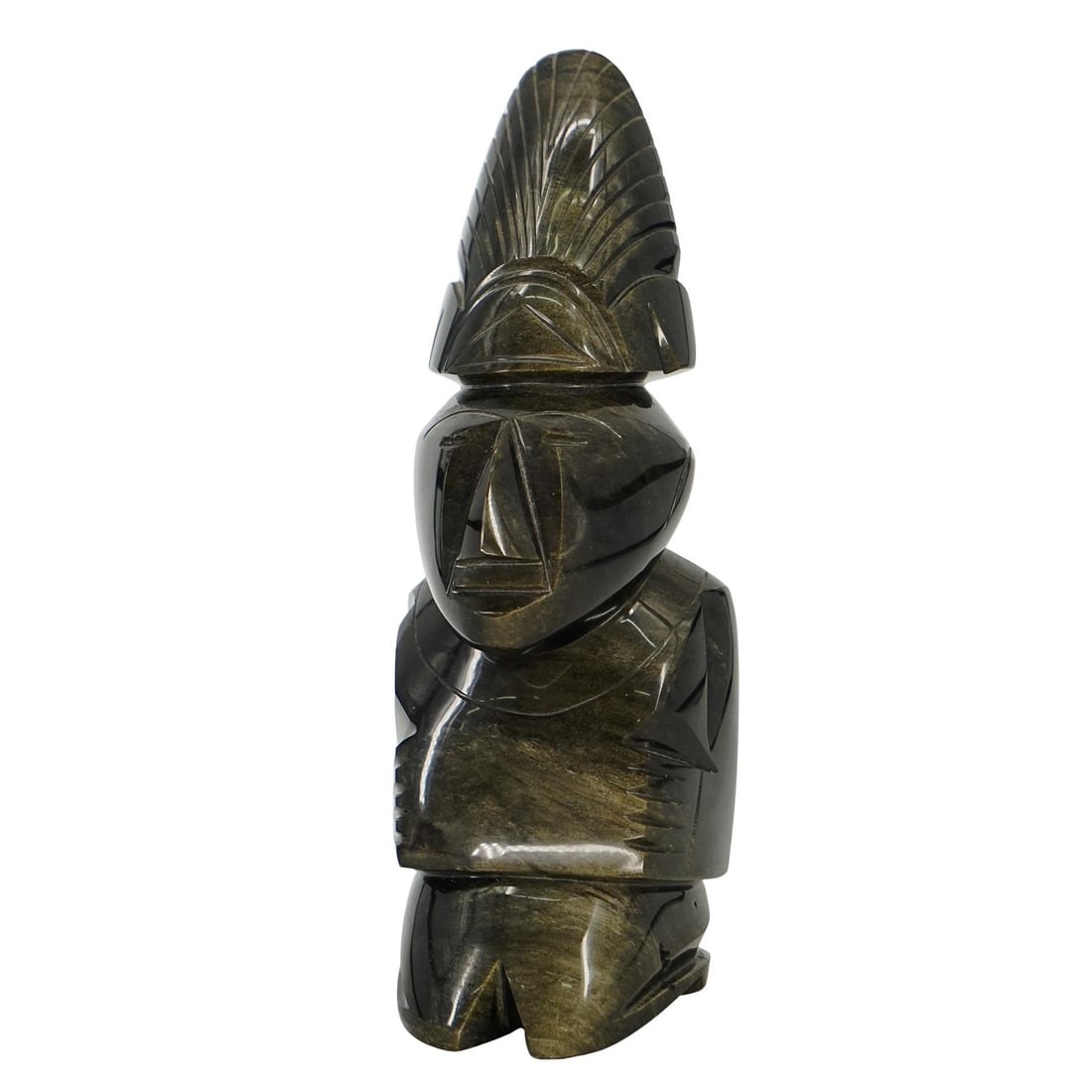 Mexican Carved Obsidian Statue (1 of 5)