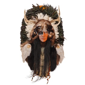 Mixed-Media Native American Wall Sculpture