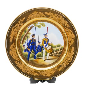 Meissen Hand Painted Military Porcelain Plate