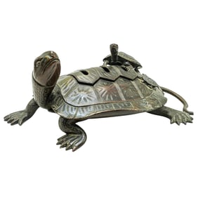 Chinese Bronze Turtle Storage Box