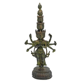 Antique Tibetan Buddhist Bronze Avalokiteshvara