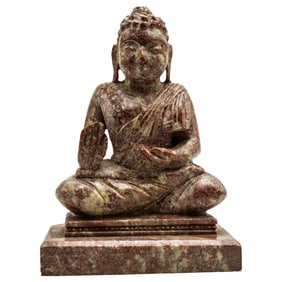 Southeast Asian Carved Stone Buddha Figurine