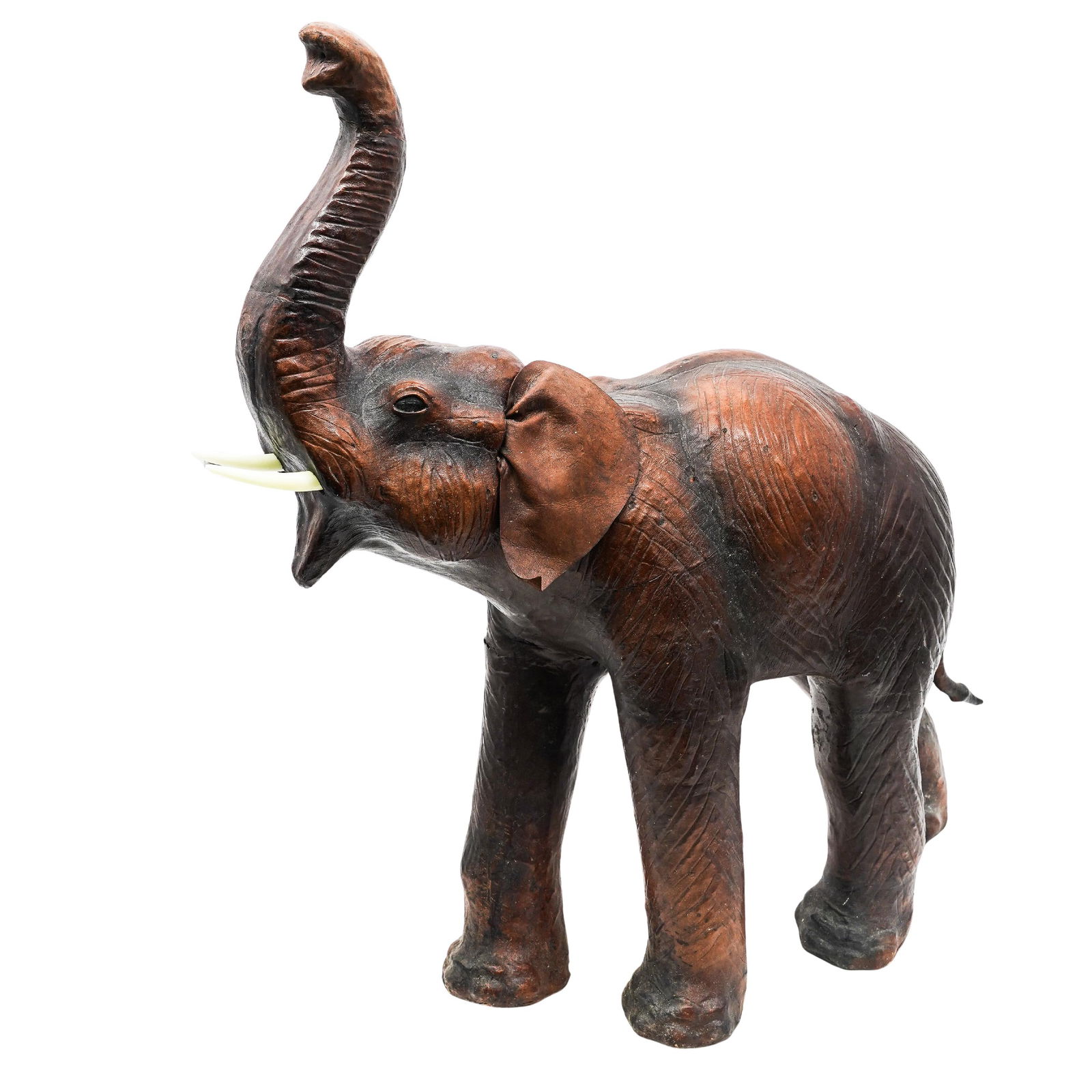 Large Vintage Leather Elephant (1 of 4)