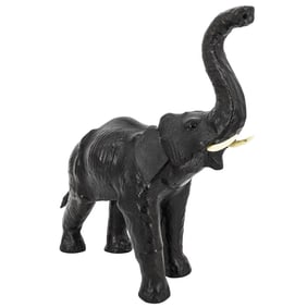 Vintage Dark Leather Elephant
