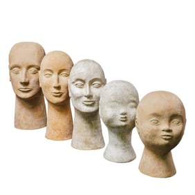 (5 Pc) Retro Ceramic Mannequin Heads