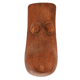 Antique African Makonde Fertility Belly Mask Wood Carving