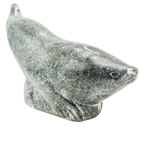 Inuit Carved Stone Seal, Signed
