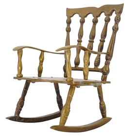 Vintage Brass Rocking Doll Chair