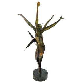 John Raimondi (American, 1948) Abstracted Bronze Figural Statue